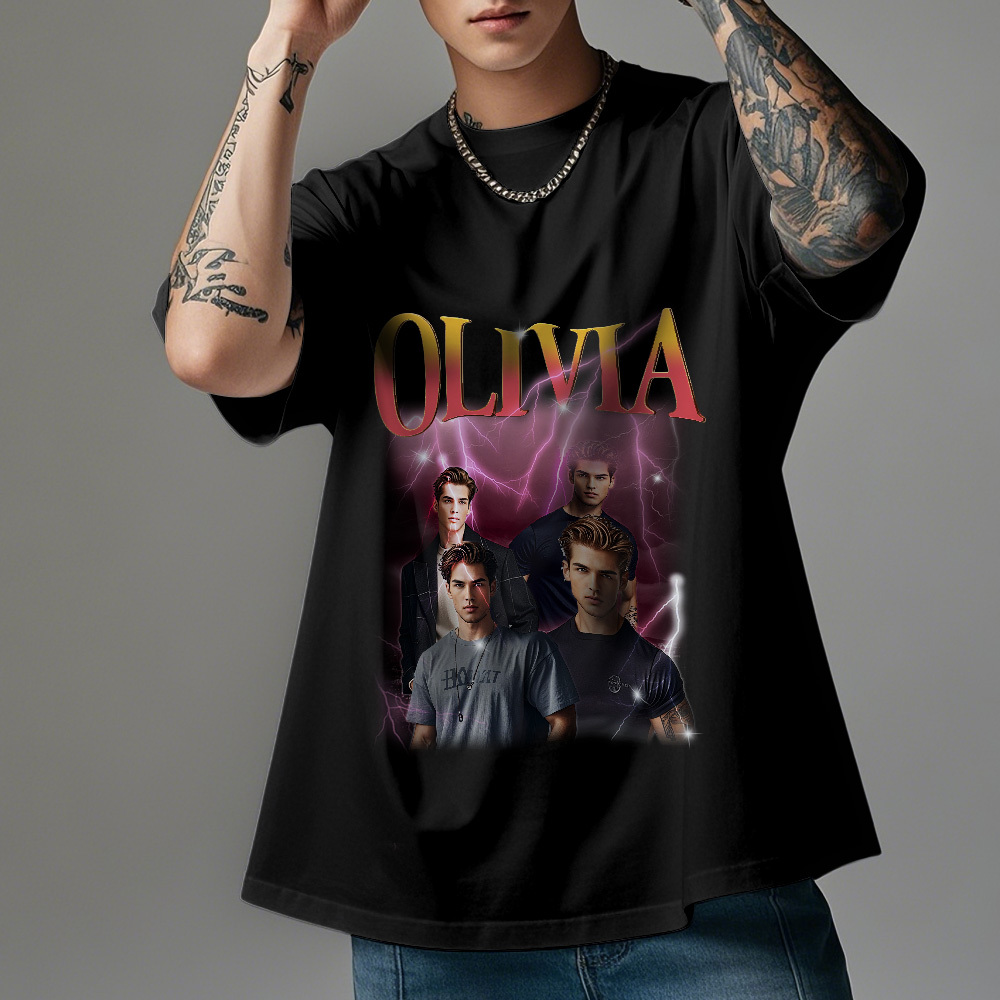 Custom Bootleg Rap T shirt, Personalized Girlfriend Picture Shirt, Rock Style Vintage Custom T-shirt