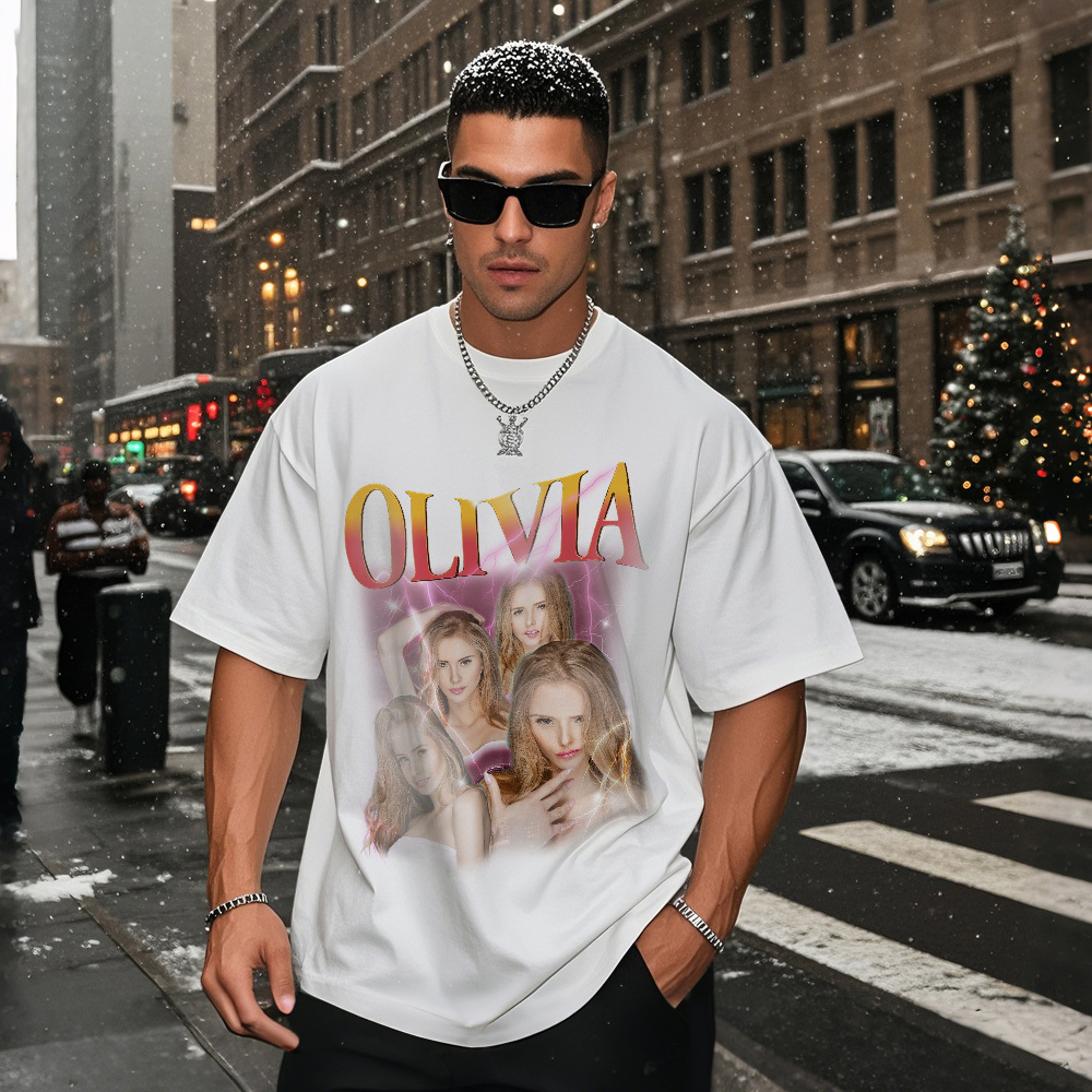 Custom Bootleg Rap T shirt, Personalized Girlfriend Picture Shirt, Rock Style Vintage Custom T-shirt