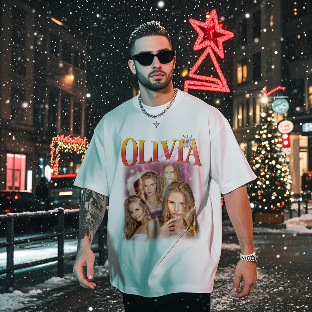 Custom Bootleg Rap T shirt, Personalized Girlfriend Picture Shirt, Rock Style Vintage Custom T-shirt