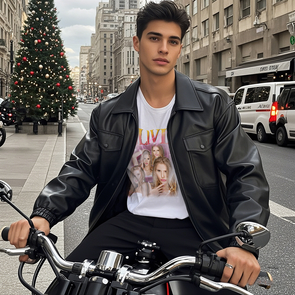 Custom Bootleg Rap T shirt, Personalized Girlfriend Picture Shirt, Rock Style Vintage Custom T-shirt