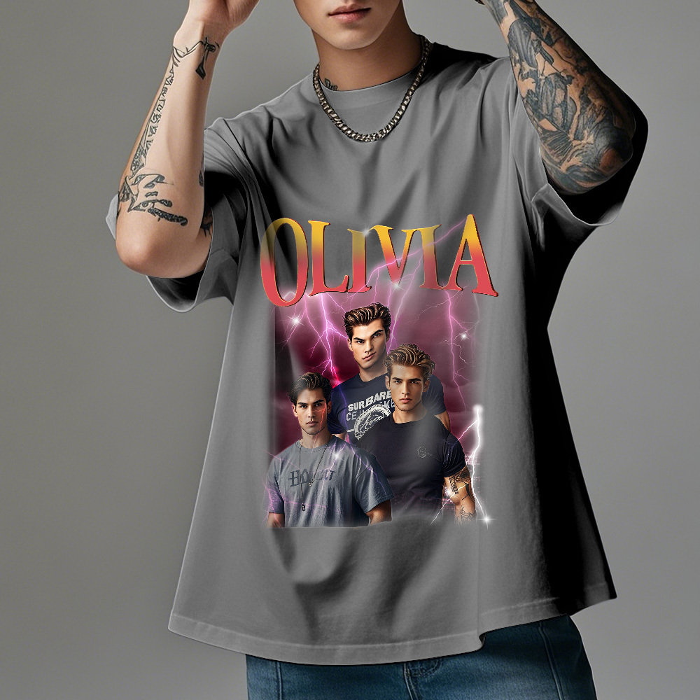 Custom Bootleg Rap T shirt, Personalized Girlfriend Picture Shirt, Rock Style Vintage Custom T-shirt