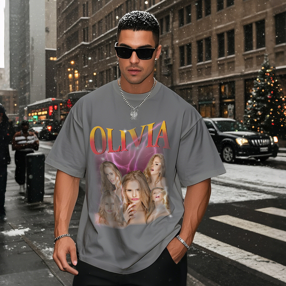 Custom Bootleg Rap T shirt, Personalized Girlfriend Picture Shirt, Rock Style Vintage Custom T-shirt