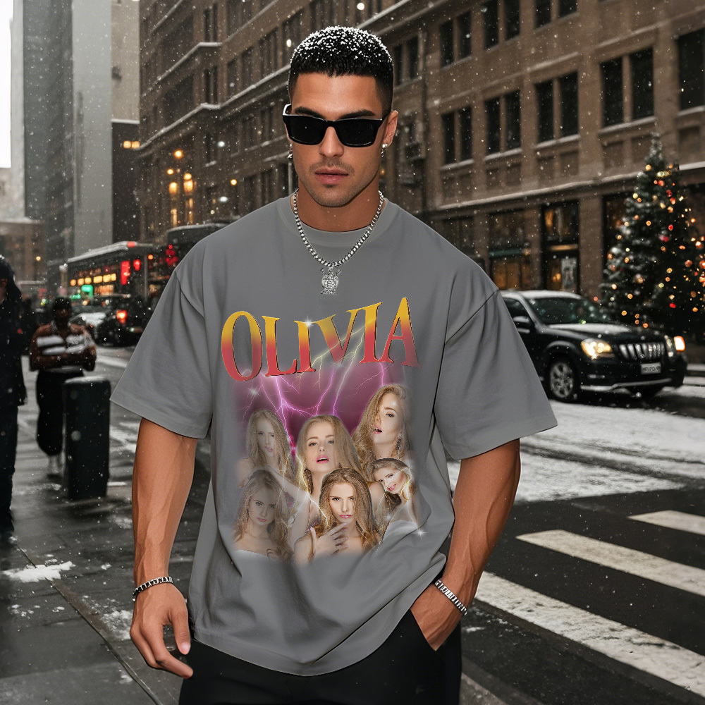 Custom Bootleg Rap T shirt, Personalized Girlfriend Picture Shirt, Rock Style Vintage Custom T-shirt