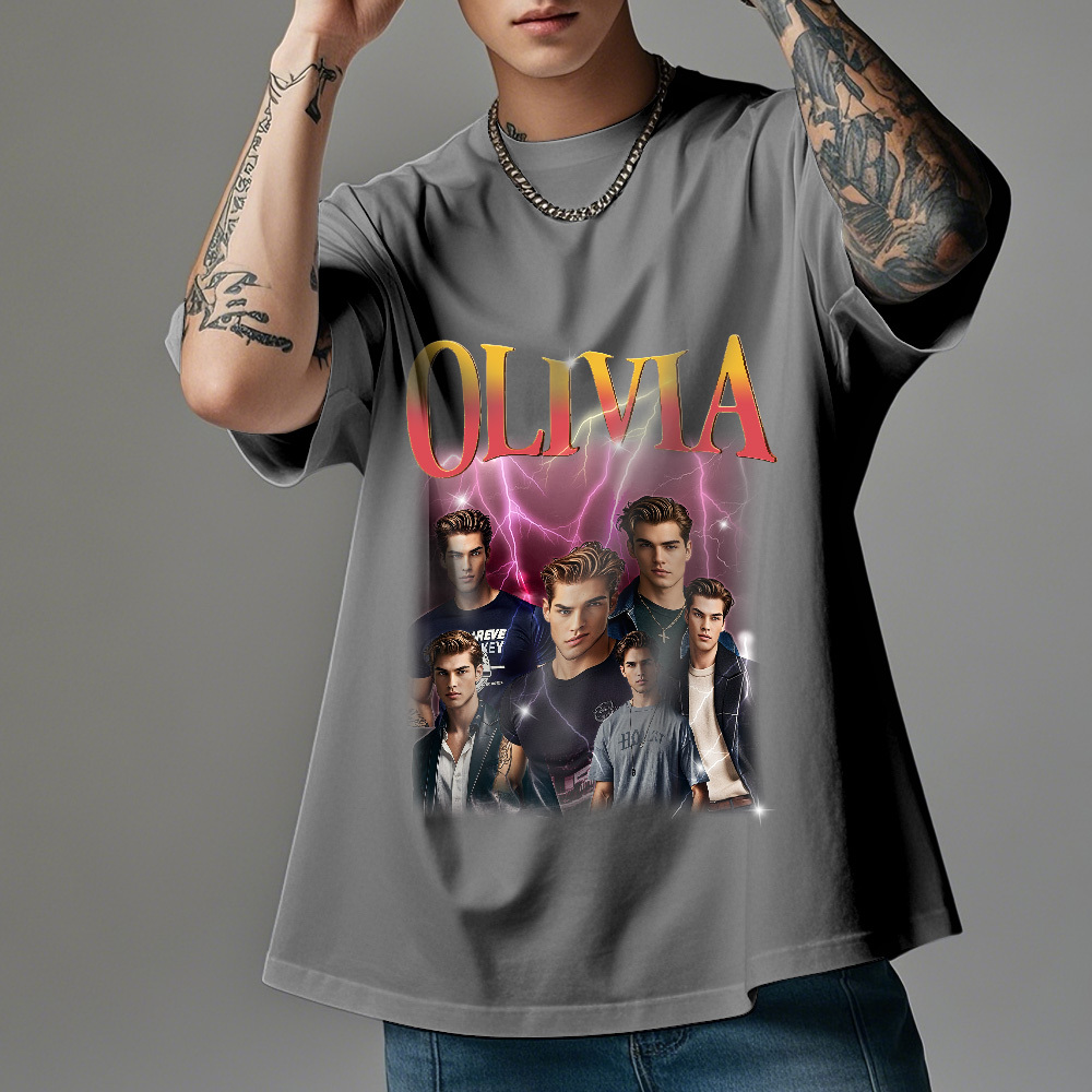 Custom Bootleg Rap T shirt, Personalized Girlfriend Picture Shirt, Rock Style Vintage Custom T-shirt