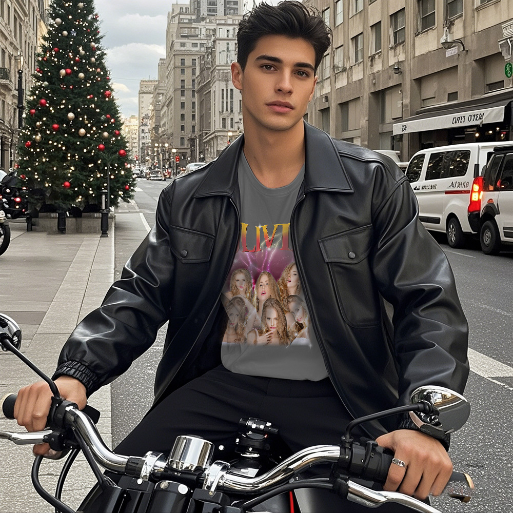 Custom Bootleg Rap T shirt, Personalized Girlfriend Picture Shirt, Rock Style Vintage Custom T-shirt