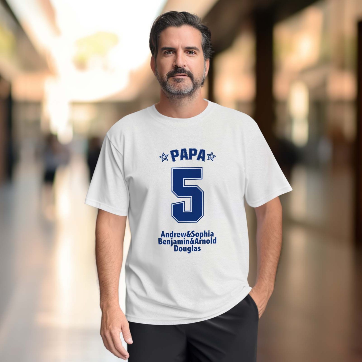 Custom Name T-shirt PAPA's Team Creative Family Gift-MyFaceSocksAu