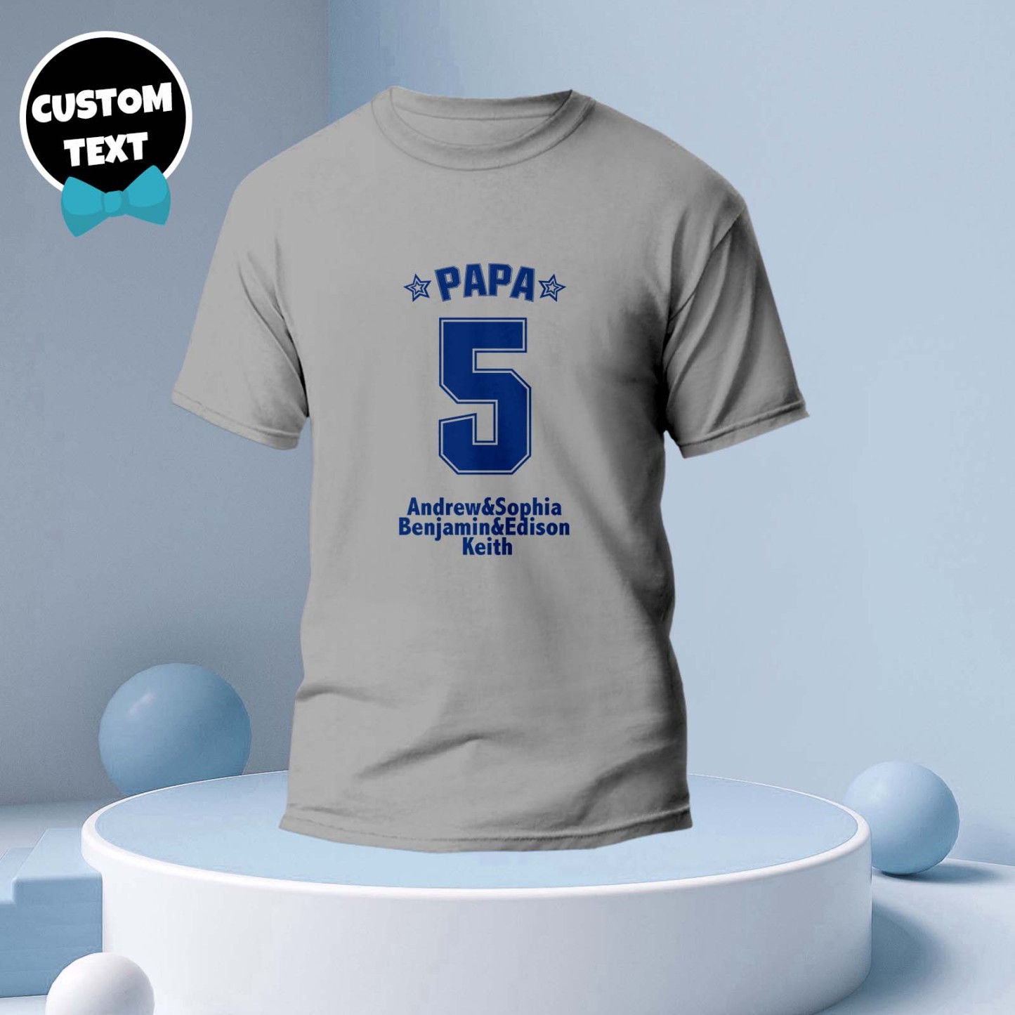 Custom Name T-shirt PAPA's Team Creative Family Gift-MyFaceSocksAu