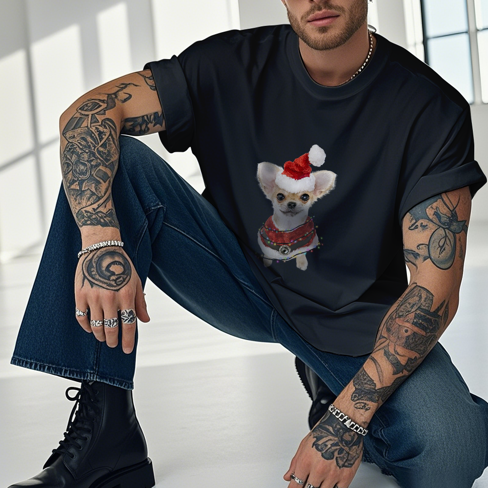 Personalized Photo Vintage T-shirts Christmas Theme T-shirt Lantern Vintage T-Shirt - MyFaceSocksAU