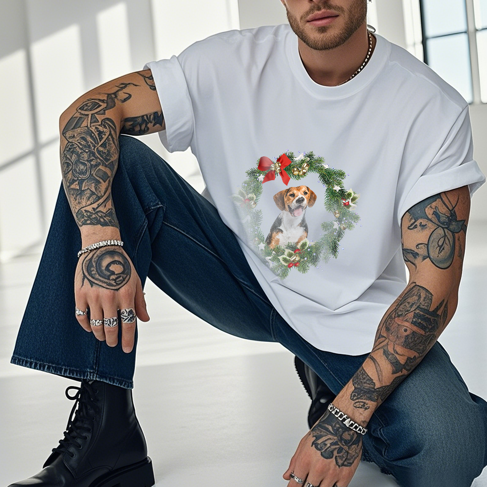 Personalized Photo Vintage T-shirts Christmas Theme T-shirt Lantern Vintage T-Shirt - MyFaceSocksAU