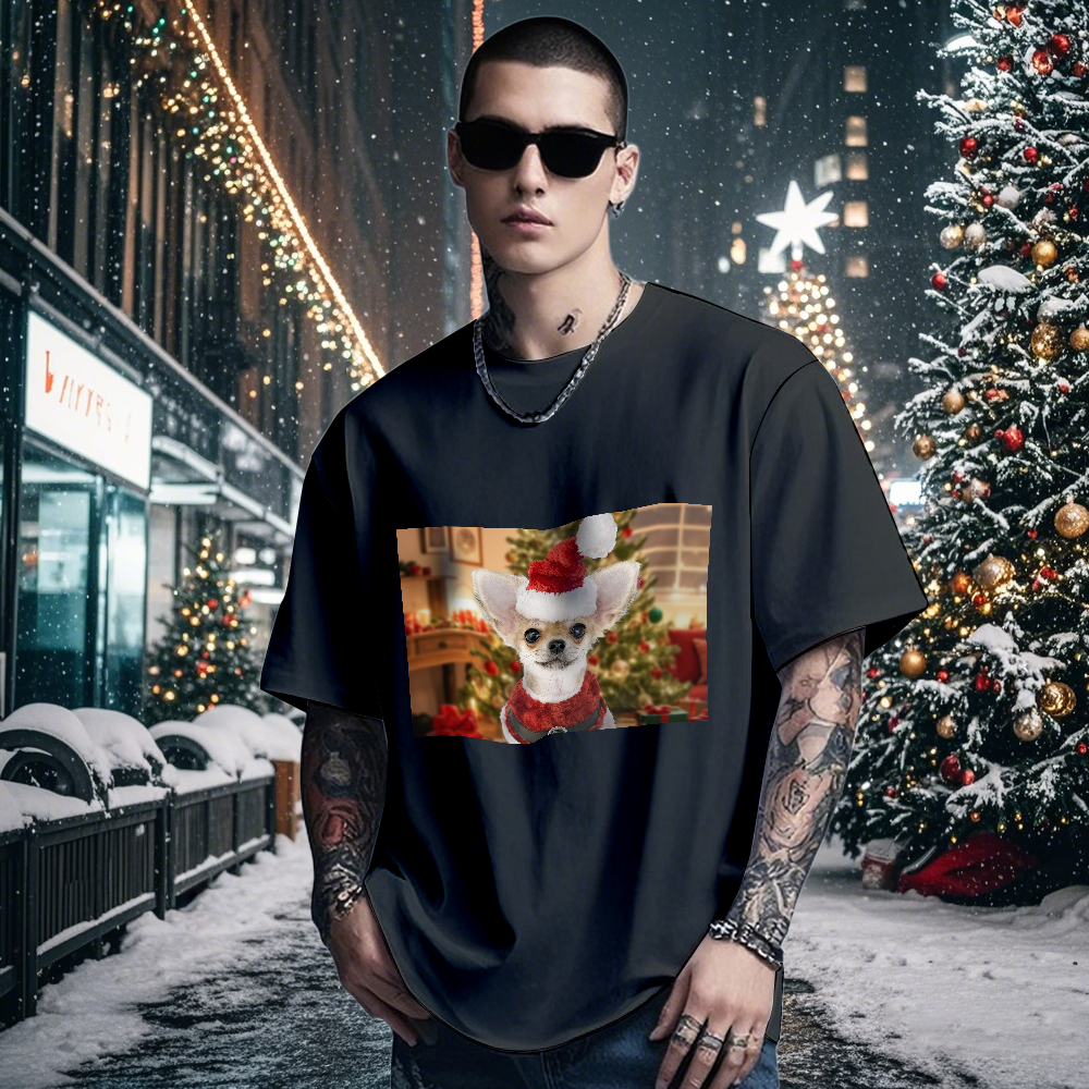 Personalized Photo Vintage T-shirts Christmas Theme T-shirt Lantern Vintage T-Shirt - MyFaceSocksAU