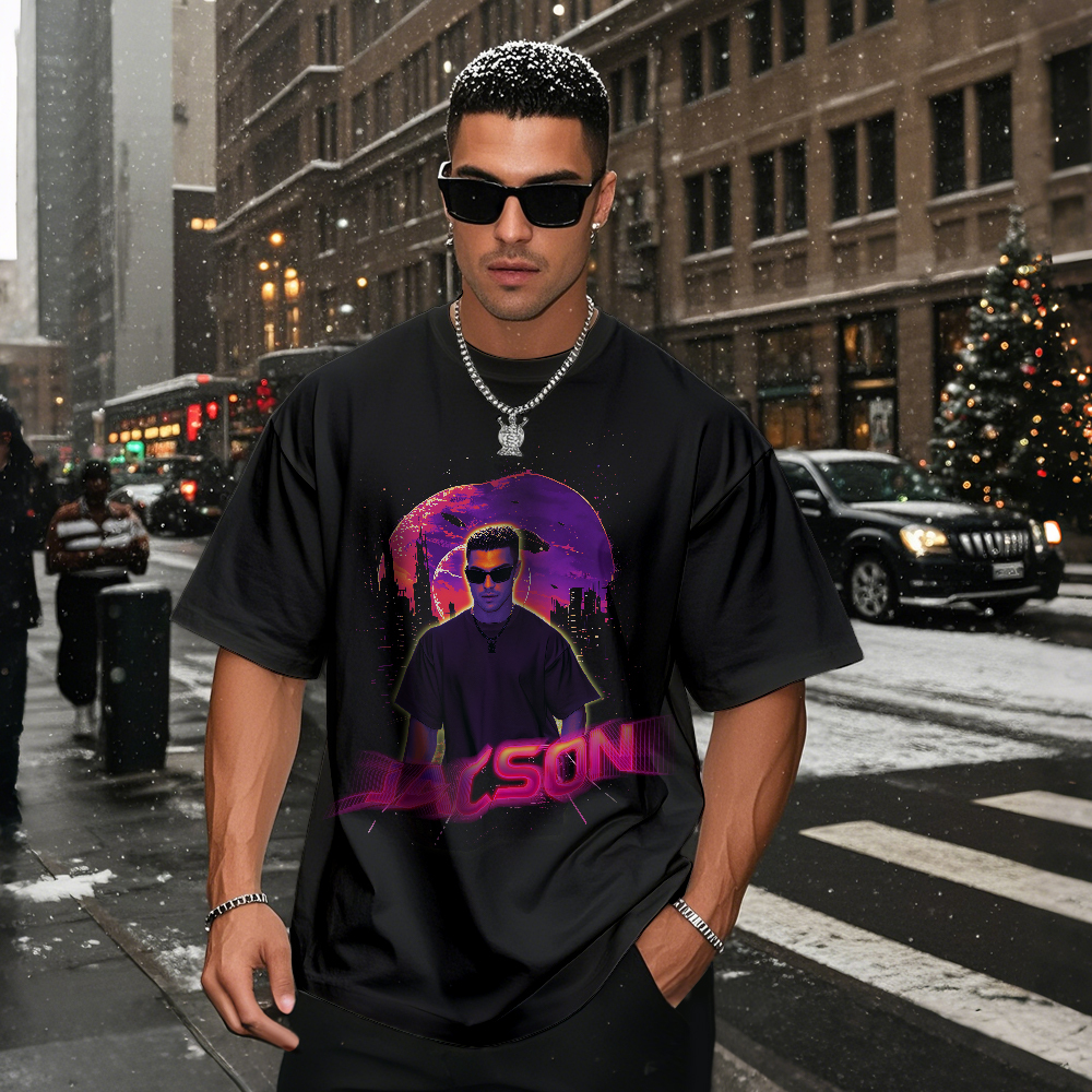 Personalized Retro Fashion Tee Custom Photo Christmas Gift with Vintage Style - MyFaceSocksAU