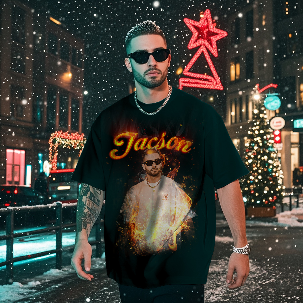 Personalized Retro Fashion Tee Custom Photo Christmas Gift with Vintage Style - MyFaceSocksAU