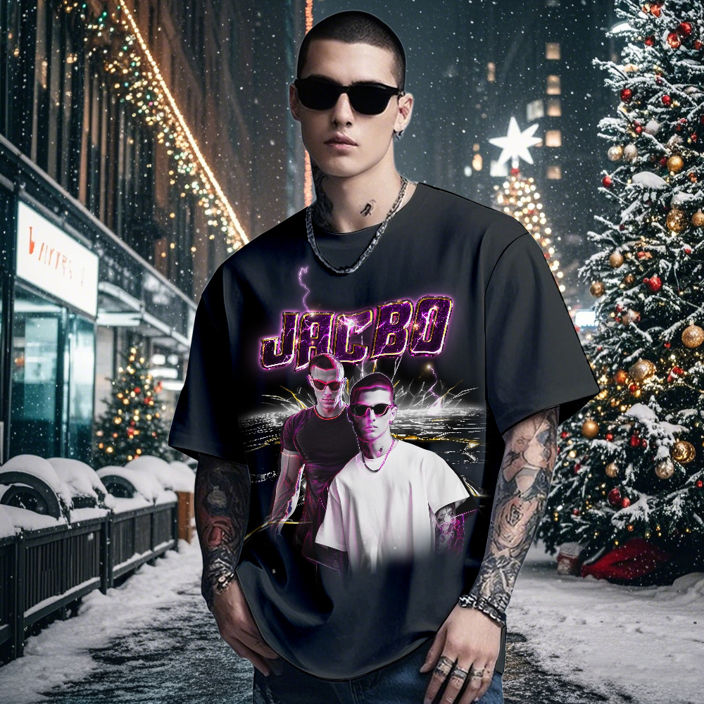 Personalized Retro Fashion Tee Custom Photo Christmas Gift with Vintage Style - MyFaceSocksAU