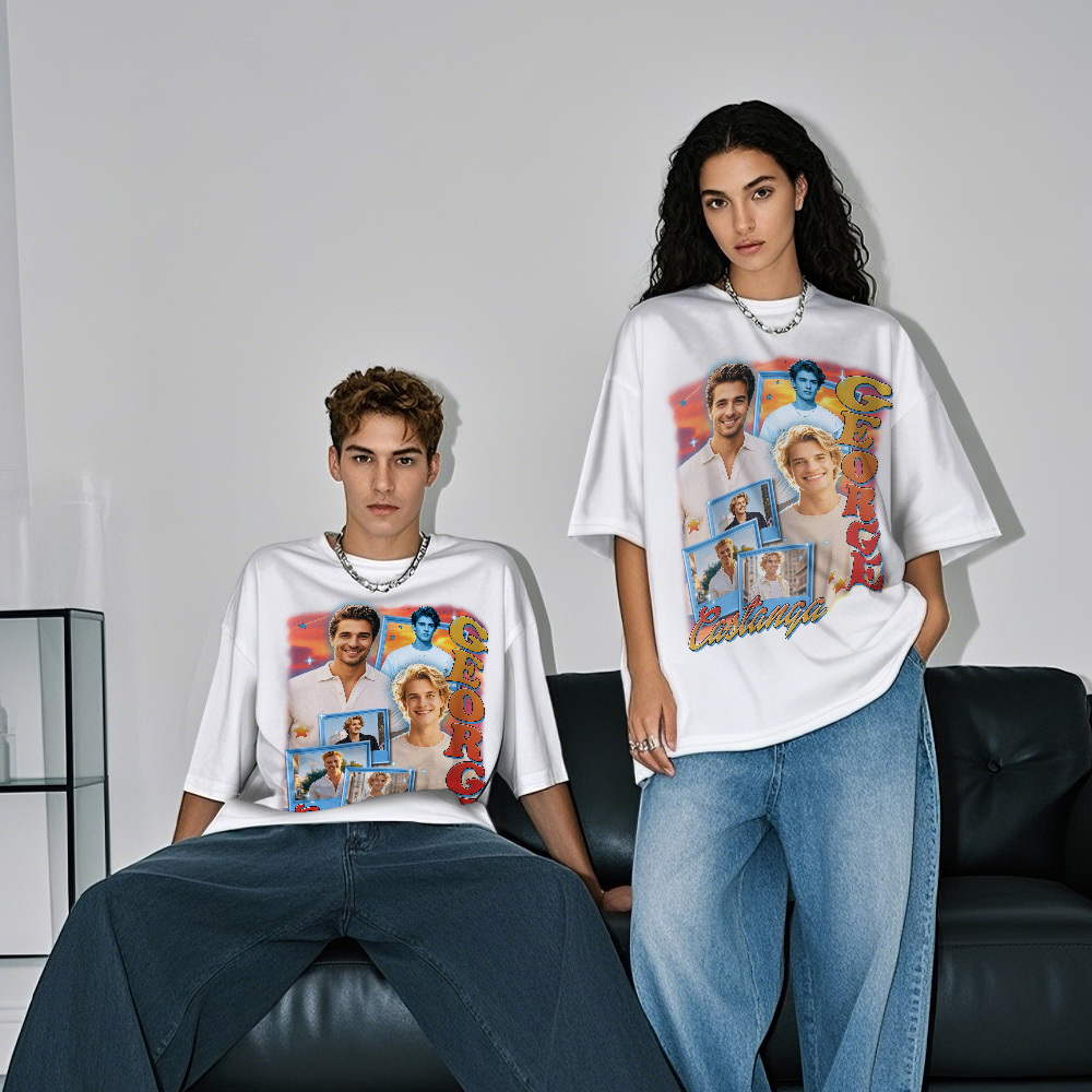 Custom Vintage Photo Tee Personalized Retro T-Shirts for Gift 90s Vintage - MyFaceSocksAU