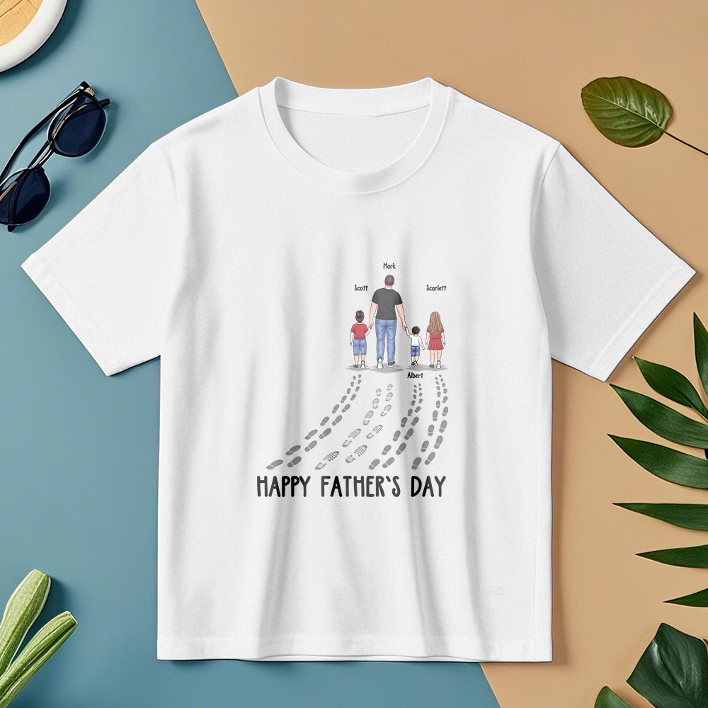 Happy Father's Day Best Dad Ever Family Personalized Custom Unisex T-shirt Hoodie Sweatshirt-Father's Day Birthday Gift For Dad - MyFaceSocksAU