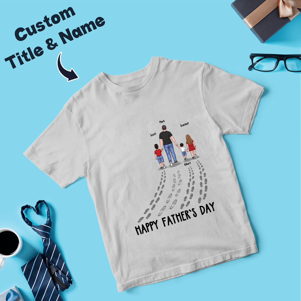 Happy Father's Day Best Dad Ever Family Personalized Custom Unisex T-shirt Hoodie Sweatshirt-Father's Day Birthday Gift For Dad - MyFaceSocksAU