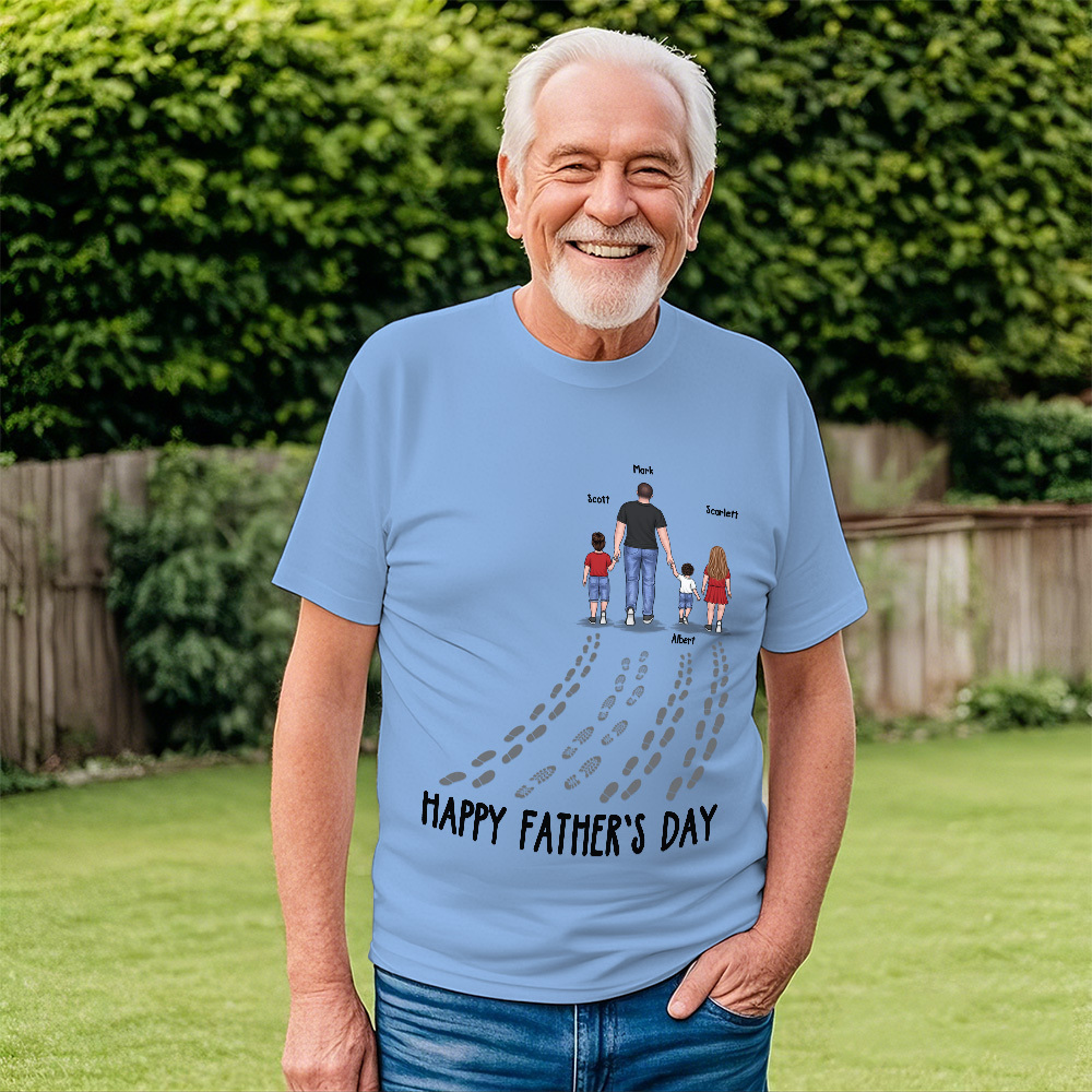 Happy Father's Day Best Dad Ever Family Personalized Custom Unisex T-shirt Hoodie Sweatshirt-Father's Day Birthday Gift For Dad - MyFaceSocksAU