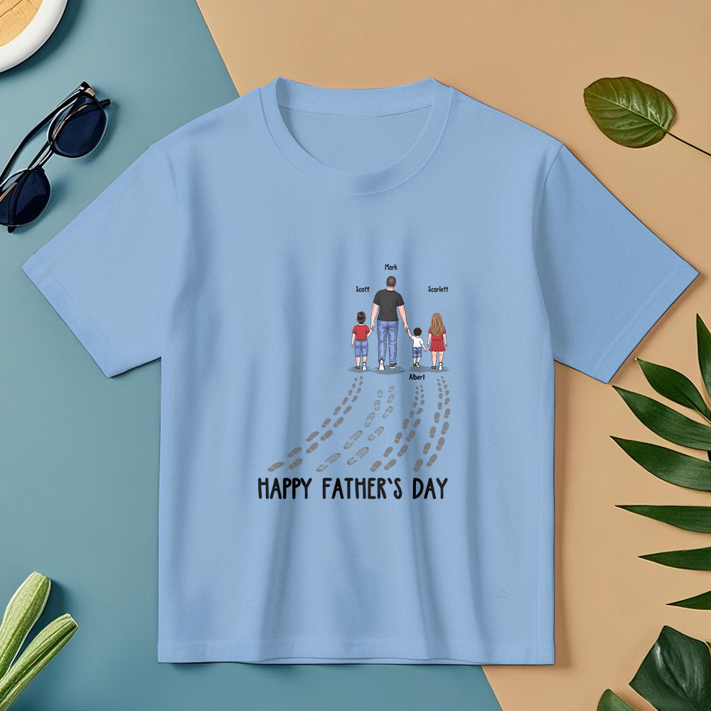 Happy Father's Day Best Dad Ever Family Personalized Custom Unisex T-shirt Hoodie Sweatshirt-Father's Day Birthday Gift For Dad - MyFaceSocksAU
