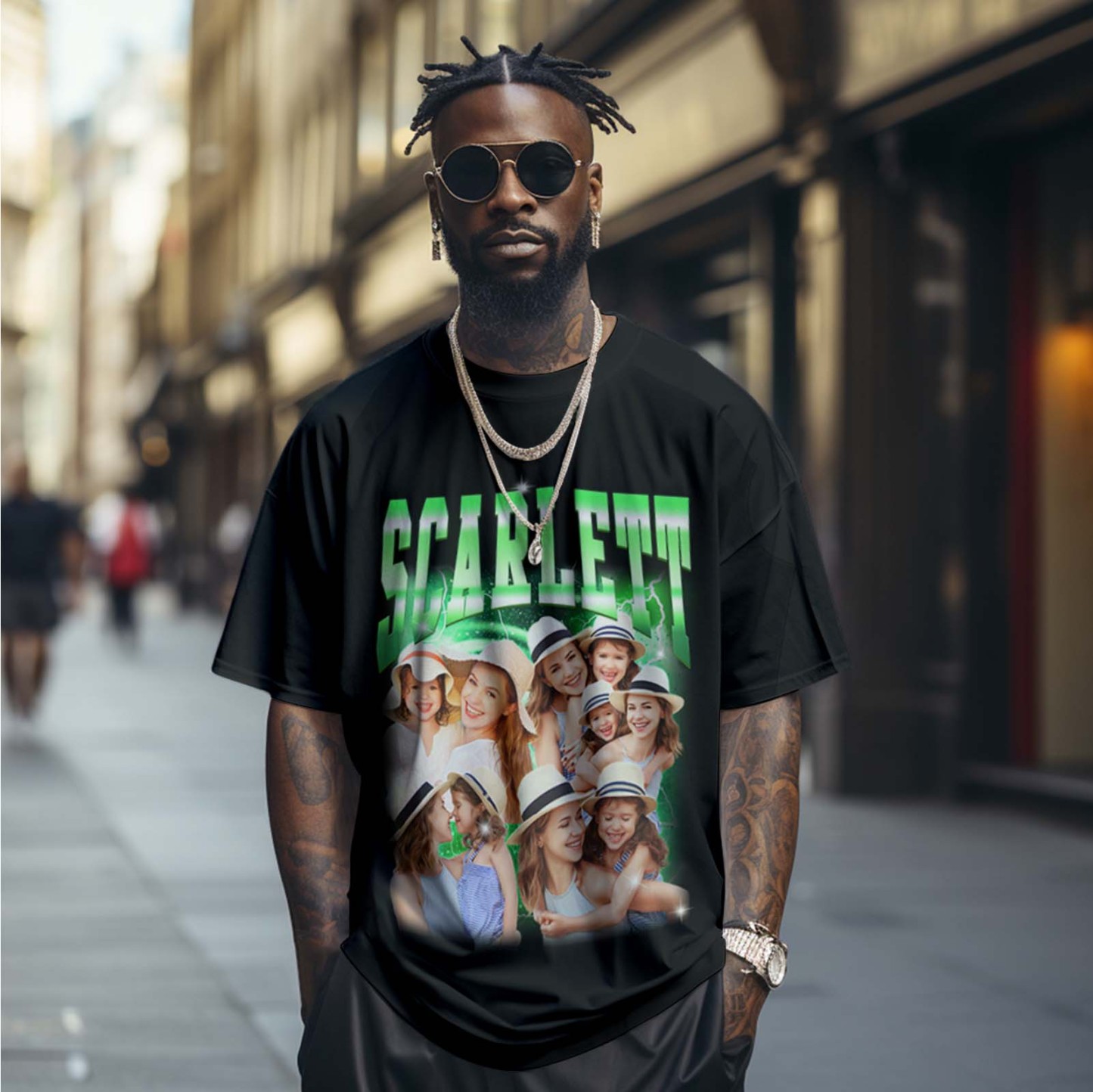 Personalized Mother's Day T-Shirt Custom Photo and Text Vintage Style Shirt Gift for Mom - MyFaceSocksAU