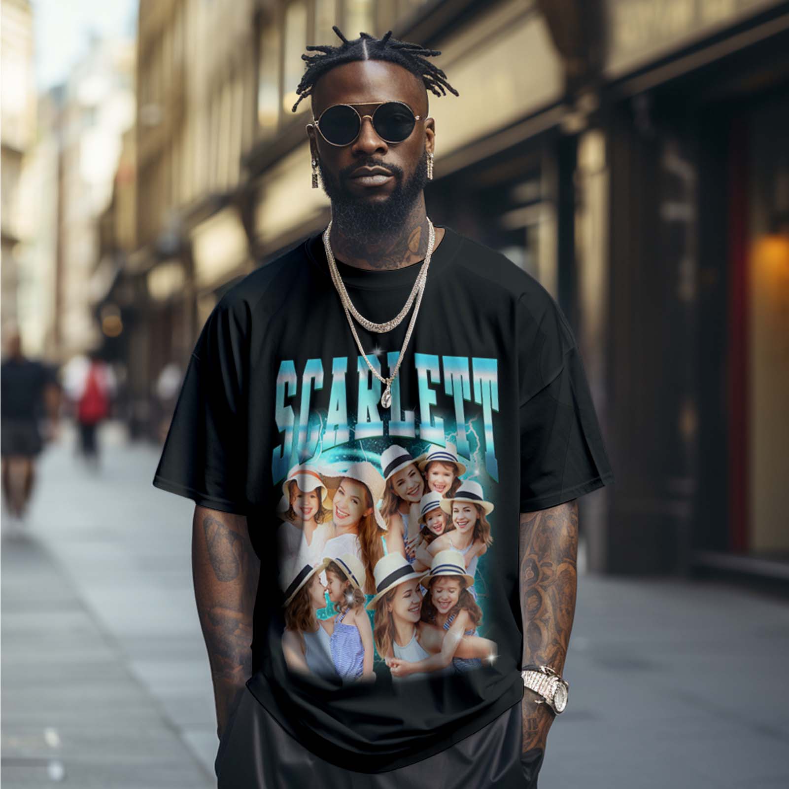 Personalized Mother's Day T-Shirt Custom Photo and Text Vintage Style Shirt Gift for Mom