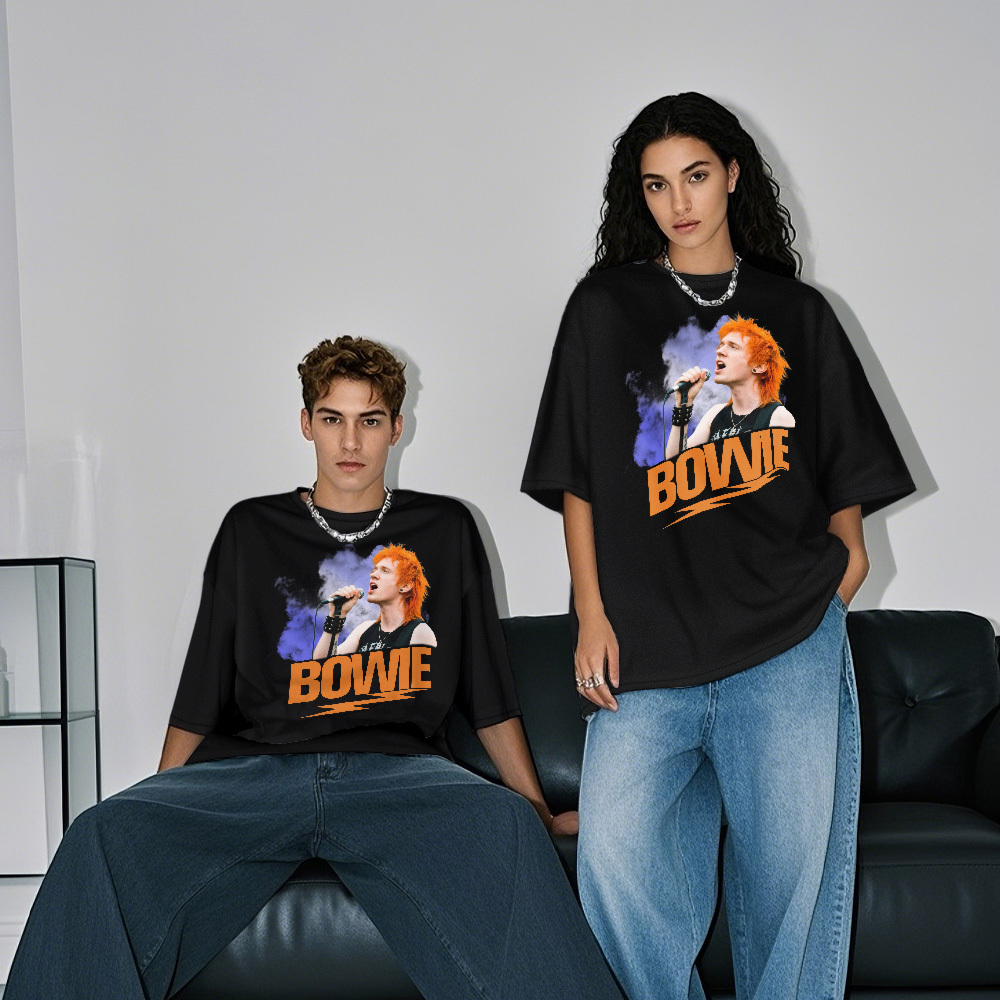 Custom Photo Vintage T-Shirt Bowie Personalized Face Shirt - MyFaceSocksAU