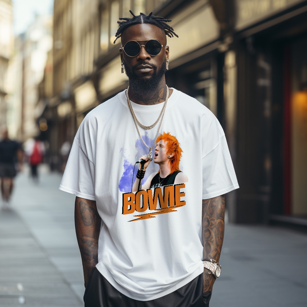 Custom Photo Vintage T-Shirt Bowie Personalized Face Shirt - MyFaceSocksAU
