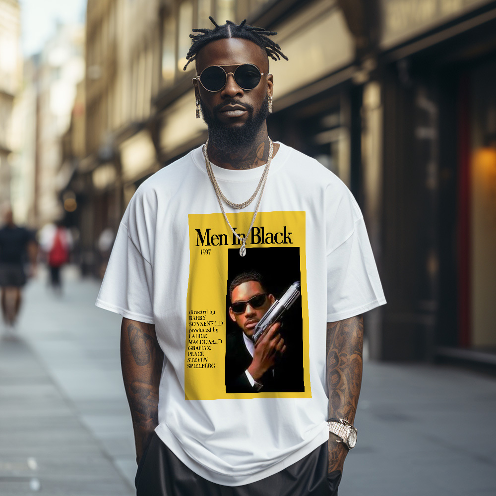 Custom Photo Vintage T-Shirt Men In Black Personalized Face Shirt - MyFaceSocksAU
