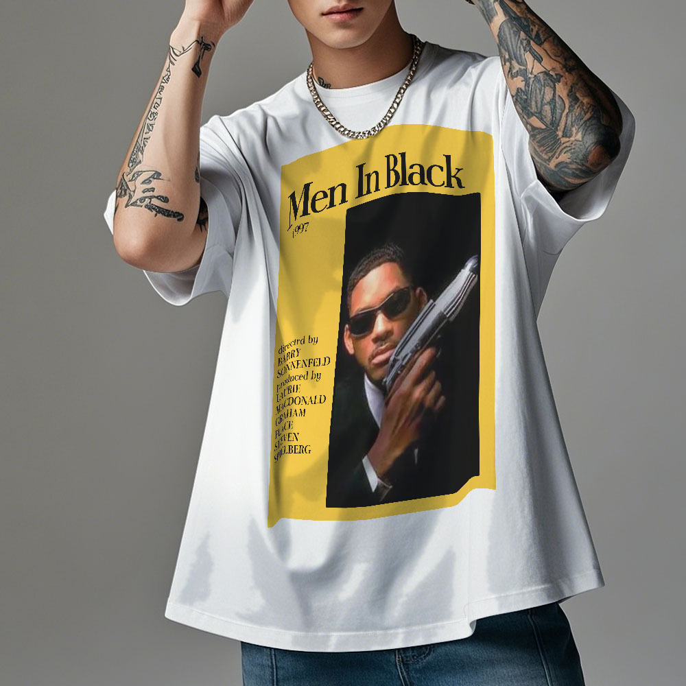 Custom Photo Vintage T-Shirt Men In Black Personalized Face Shirt - MyFaceSocksAU