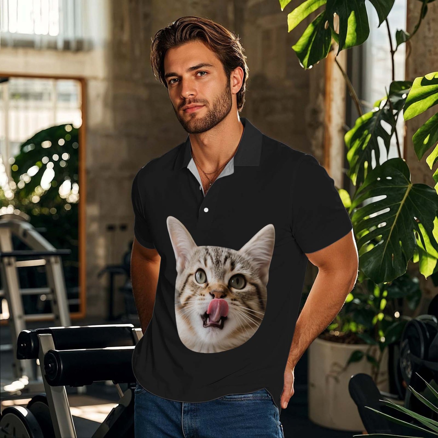 Custom Polo Shirt Personalized Face Polo Green Golf Graffiti Polo Shirt Men's Polo Shirt Gift - MyFaceSocksAU