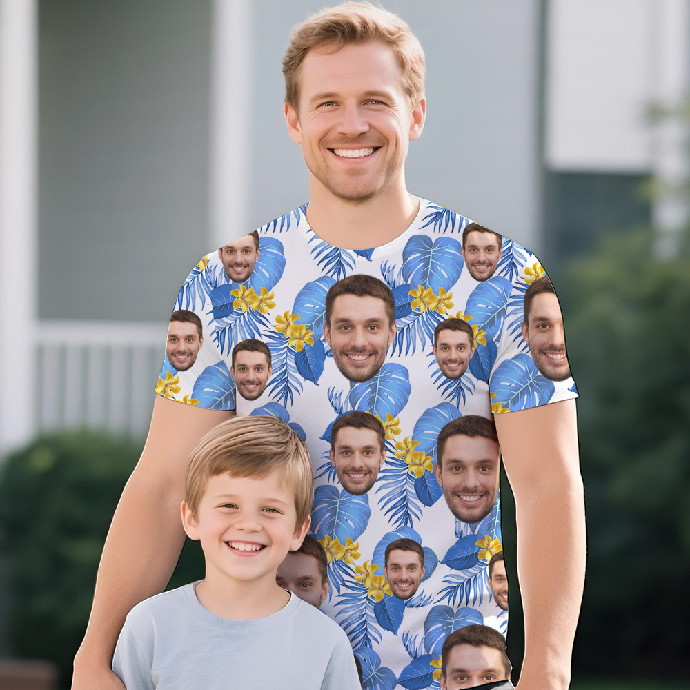 Custom Fathers Day Photo Vintage T-shirts Face T Shirt Personalized Gift for Dad - MyFaceSocksAU