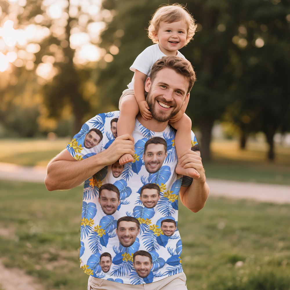 Custom Fathers Day Photo Vintage T-shirts Face T Shirt Personalized Gift for Dad - MyFaceSocksAU