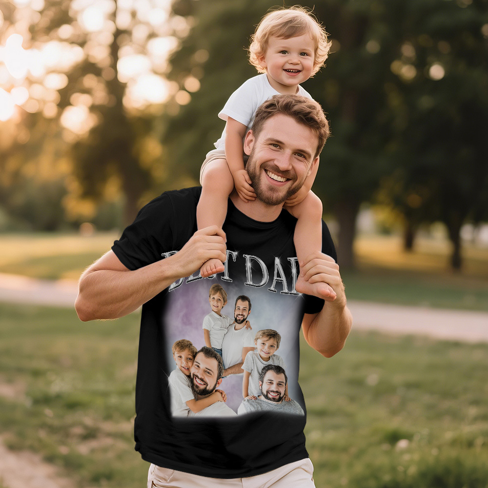 Dad Bootleg Shirt, Personalized Bootleg Shirt For Daddy's Birthday, Fathers Day Shirt, Best Dad Shirt, Dad Photo Shirt, Daddy Shirt From Son - MyFaceSocksAU