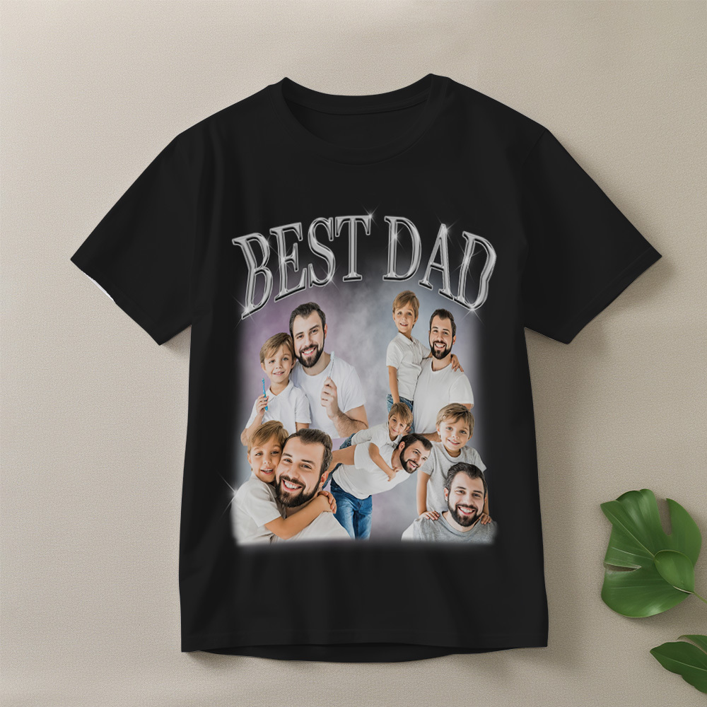 Dad Bootleg Shirt, Personalized Bootleg Shirt For Daddy's Birthday, Fathers Day Shirt, Best Dad Shirt, Dad Photo Shirt, Daddy Shirt From Son - MyFaceSocksAU