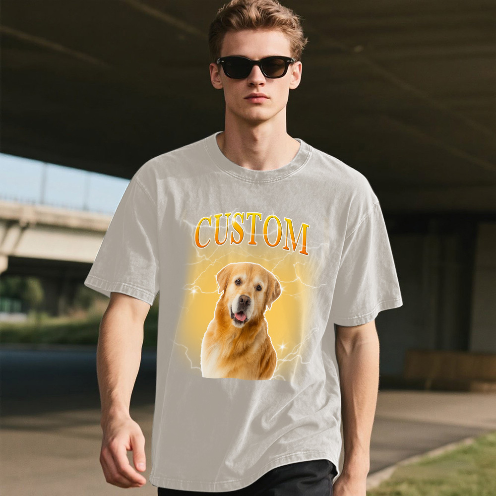 Custom Comfort Colors Vintage Bootleg Pet Shirt Pet Photo + Name Custom Dog Portrait Personalized Shirt Custom T Shirts Cat Shirt 90's Tee