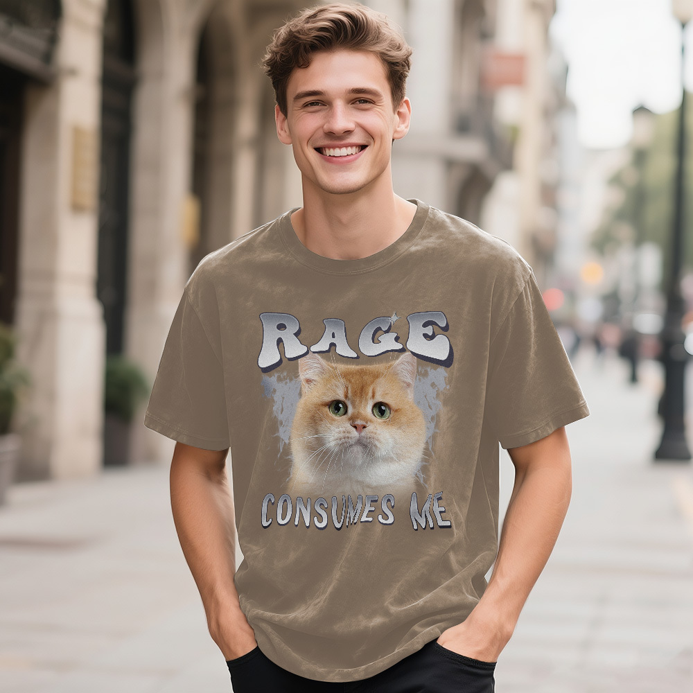 Custom Face Funny Cat Meme T-Shirt Vintage Graphic Tee with Your Photo and Text Retro 90s Style Cat Lover Shirt Unisex Pet - MyFaceSocksAU