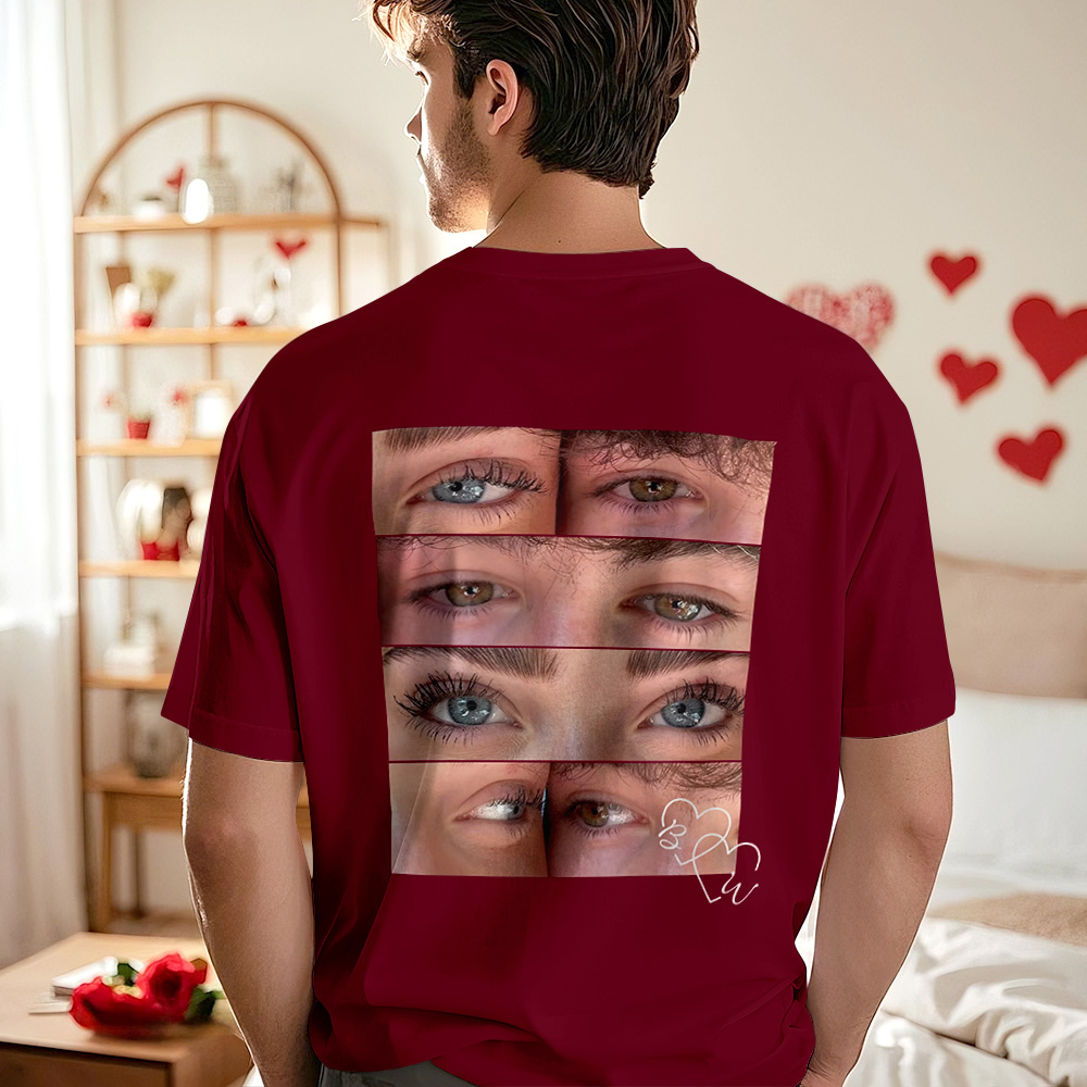 Custom Photo T-shirt Personalized Eyes Shirt for Couple - MyFaceSocksAU