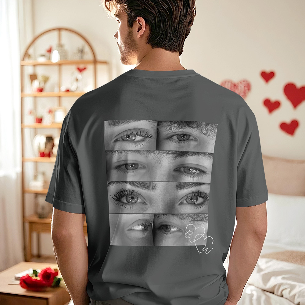 Custom Photo T-shirt Personalized Eyes Shirt for Couple - MyFaceSocksAU