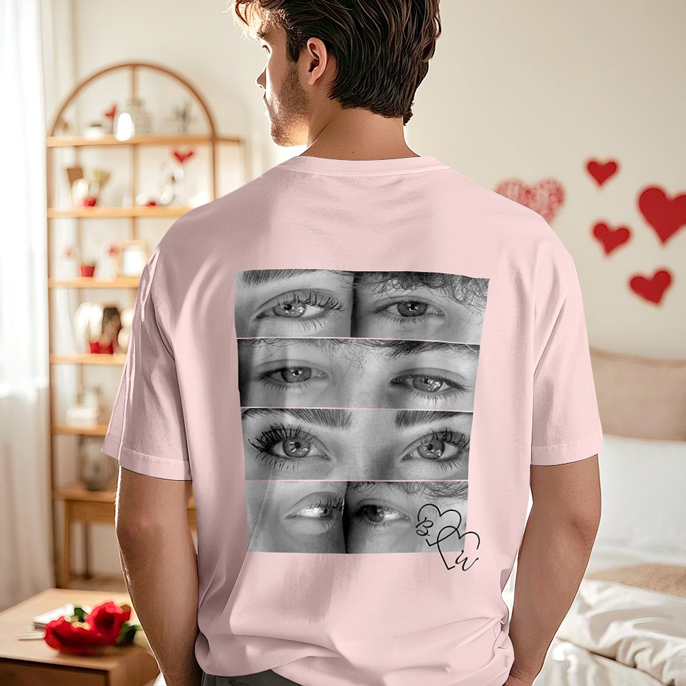 Custom Photo T-shirt Personalized Eyes Shirt for Couple - MyFaceSocksAU