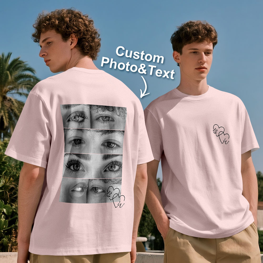 Custom Photo T-shirt Personalized Eyes Shirt for Couple - MyFaceSocksAU