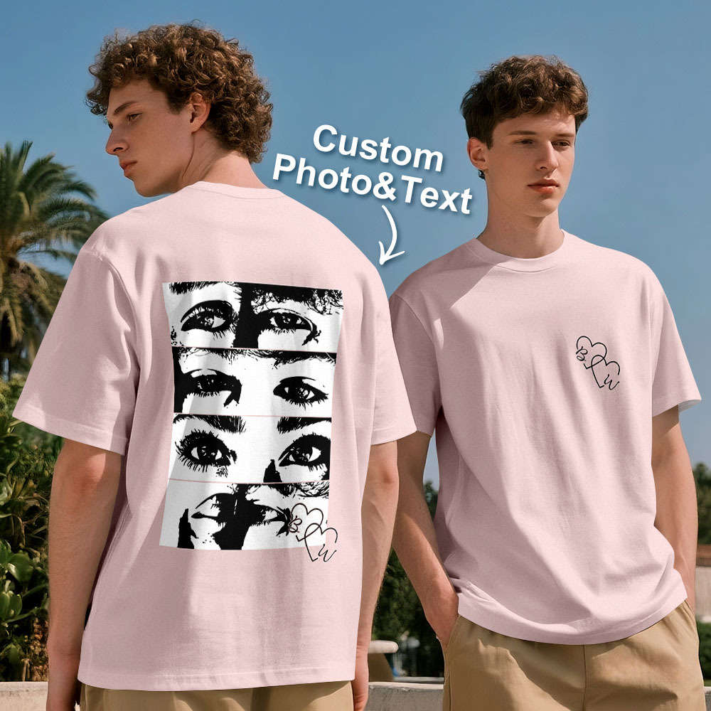 Custom Photo T-shirt Personalized Eyes Shirt for Couple - MyFaceSocksAU