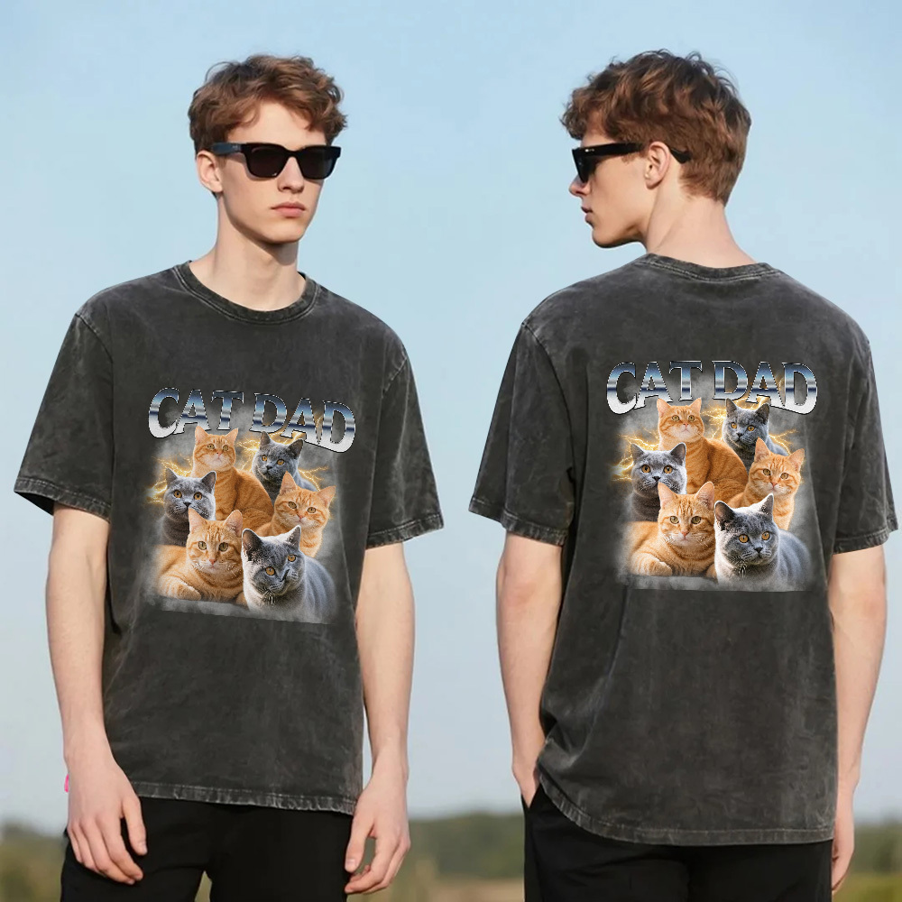 Custom Face Mash T-Shirt Personalized Photo Multicolor Dad Funny Shirt Gift  For Farthers Day - MyFaceSocksAU