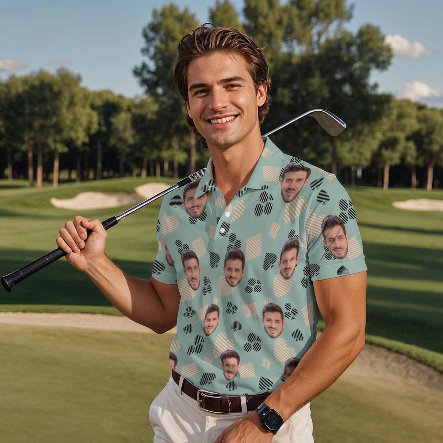 Custom Polo Shirt Personalized Classic Brew Beer Golf Shirts with Faces Or Logos Gift Idea - MyFaceSocksAU