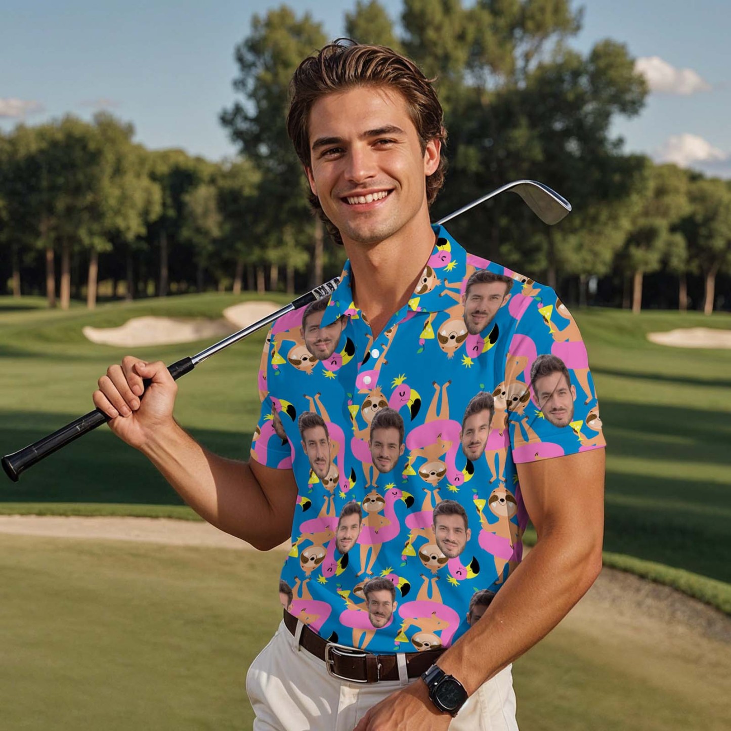 Custom Polo Shirt Personalized Classic Brew Beer Golf Shirts with Faces Or Logos Gift Idea - MyFaceSocksAU