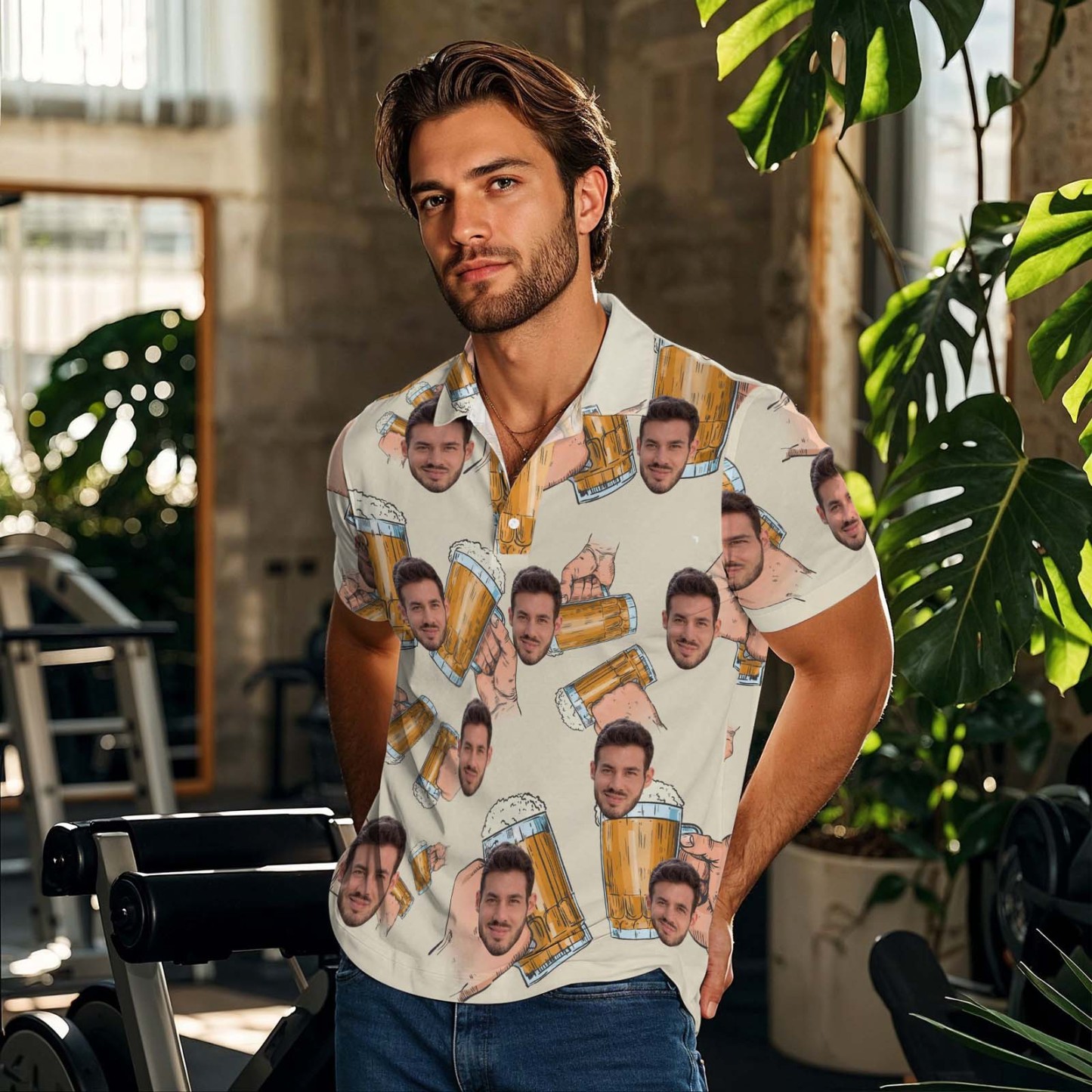 Custom Polo Shirt Personalized Classic Brew Beer Golf Shirts with Faces Or Logos Gift Idea - MyFaceSocksAU