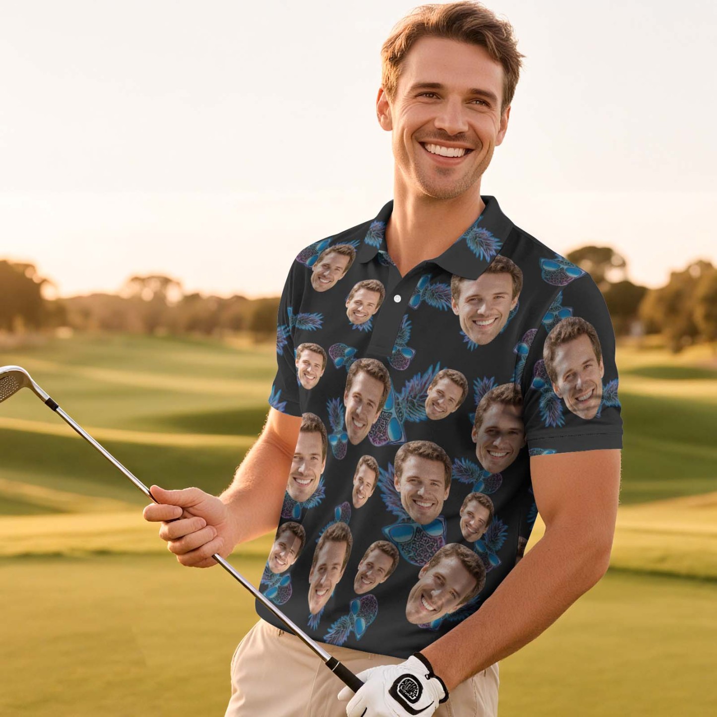 Custom Polo Shirt Personalized Sport Golf Polo Shirt Name And Photo Shirt - MyFaceSocksAU