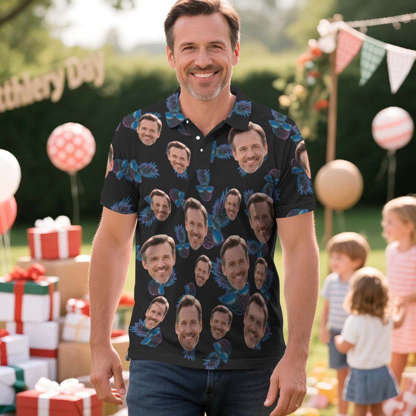 Custom Polo Shirt Personalized Sport Golf Polo Shirt Name And Photo Shirt - MyFaceSocksAU