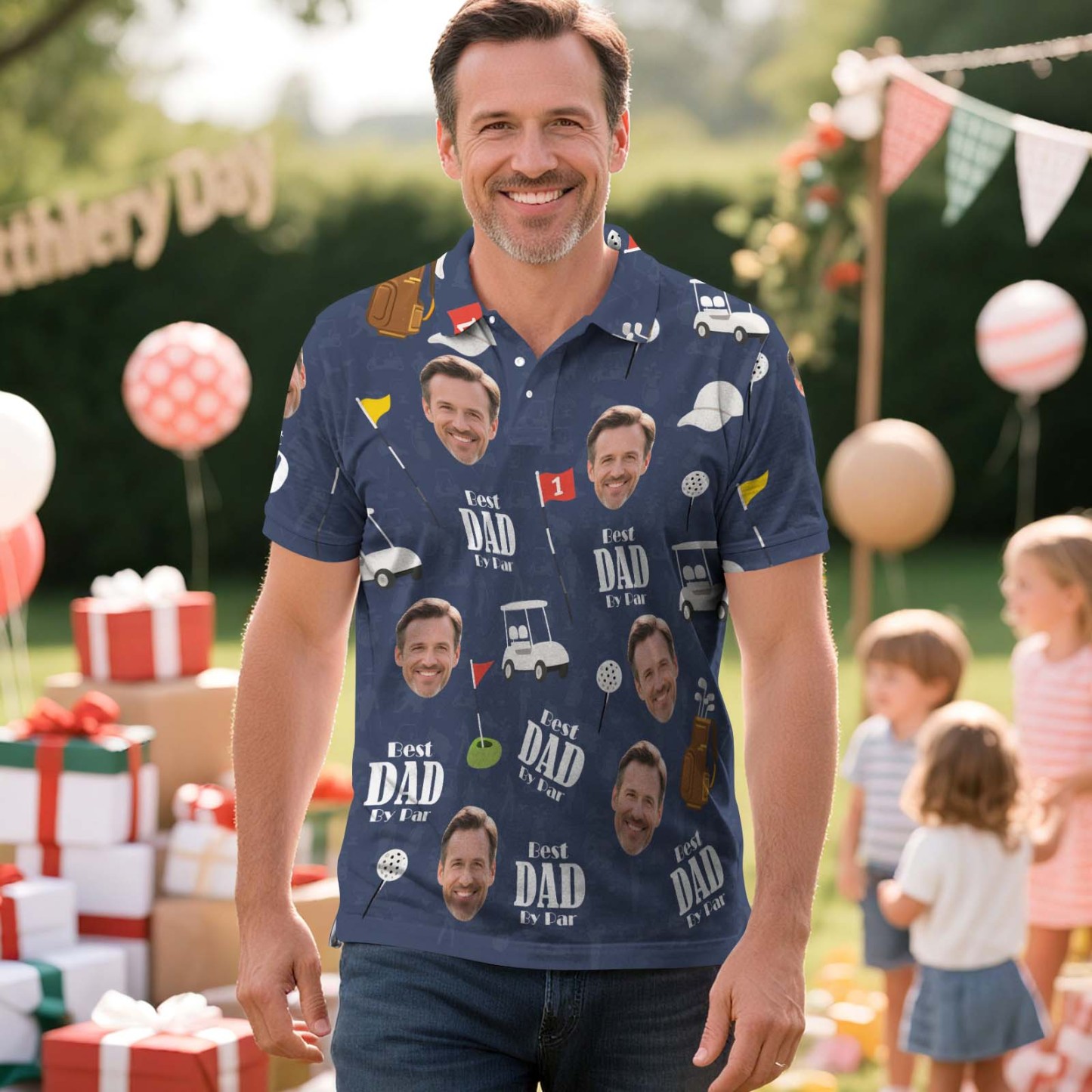 Custom Polo Shirt Personalized Sport Golf Polo Shirt Name And Photo Shirt - MyFaceSocksAU