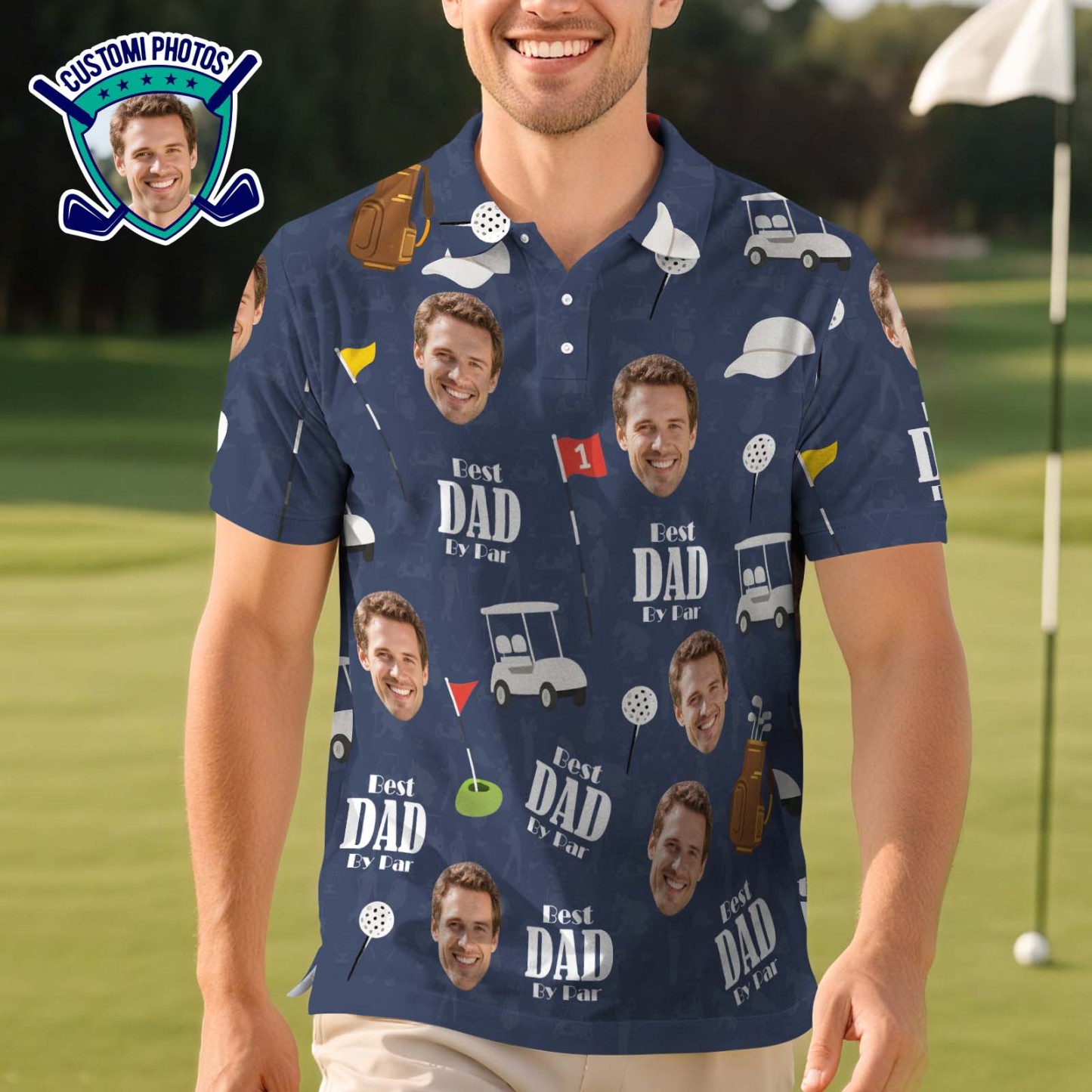 Custom Polo Shirt Personalized Sport Golf Polo Shirt Name And Photo Shirt - MyFaceSocksAU