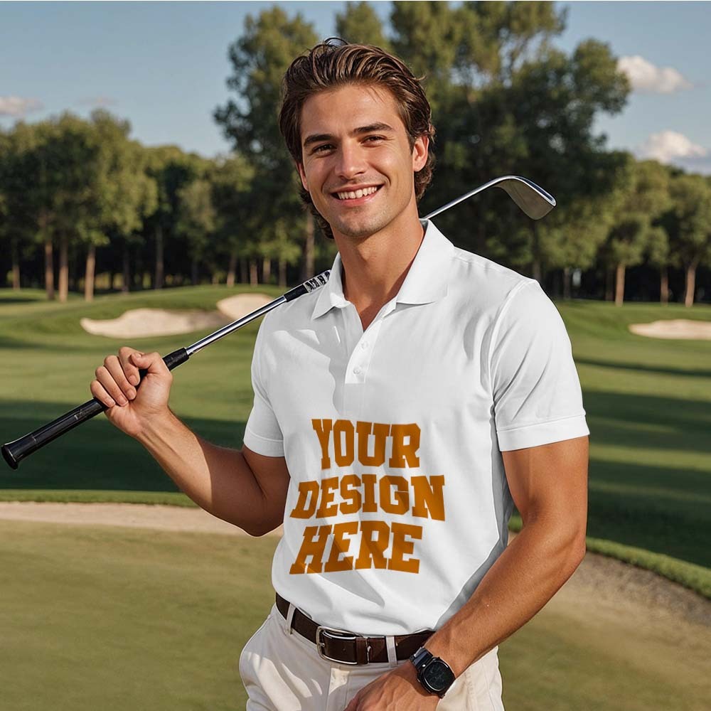 Custom Face Polo Shirt Personalized  Polo with Logo and Text or Name Gift Perfect for Business Golf or Gifts - MyFaceSocksAU