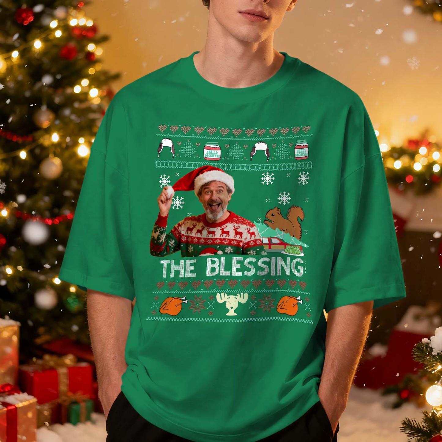 Personalized Photo Tshirt Custom Photo Text T Shirt Gift Idea Christmas Gift For Family Friend Funny Santa Gift - MyFaceSocksAU